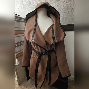 BB Dakota Hooded Wrap Camel Coat